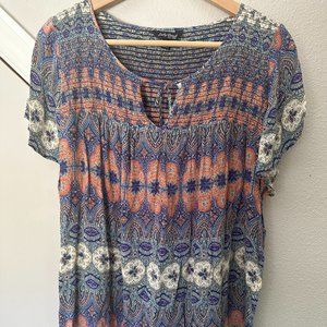 Lucky Brand boho blouse, 2X